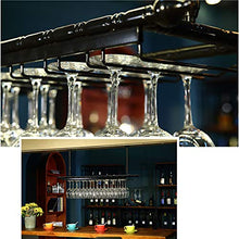 MDELRuldeⓘ Porta bottiglie da vino Portabottiglie a testa in giù Stile semplice in ferro da appendere Decorazione a soffitto Mensola Portabicchieri da vino da appendere in altezza regolabile