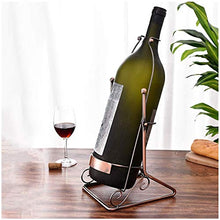QWEA Portabottiglie da tavolo europeo in ferro battuto 1 bottiglie Portabottiglie da appoggio adatto per armadi da vino Home Restaurant Bar (senza bottiglia e tazza), 3L