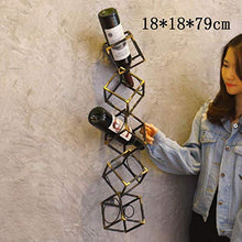 Portabottiglie da Parete in Metallo Bronzo 5 Bottiglie per ristoranti Bar Decorazione Domestica Quotidiana Portabottiglie da Vino 79 * 18 * 18 cm Singolo