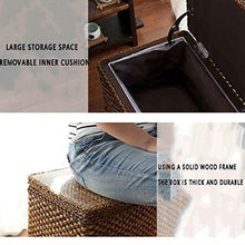 Creative Light- Scatola di immagazzinaggio - Pastoral Vine Erba Intrecciata Sgabuzzino multifunzionale Può sedersi Grande spazio di immagazzinaggio Panca di ricambio Cambiare panchina Può sopportare 1