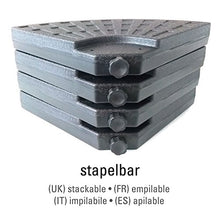 ToCi 4 x Parasol Stand - Set Base per Ombrellone da Giardino in Plastica 48.5 × 48.5 × 7.5 cm riempibile con sabbia/acqua e fino a 80 kg