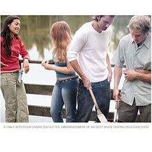 XZQ Tavolo E Sedia Pieghevoli da Campeggio in Legno Massello da Esterno, Set da Picnic Portatile Semplice, Un Tavolo E Una Combinazione di Quattro Sedie (Color : Natural, Size : 80 * 47.5 * 42cm)