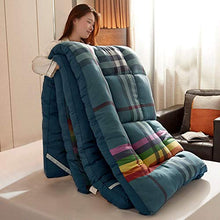 QXTT Materasso Futon, Materassi Letto Futon, Pieghevole Antiscivolo Tatami Materasso Pad Tappetino Tappeto Letto A Pelo Letto Pigro Stuoie per Camera da Letto E Ufficio,Blue-90×200cm