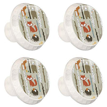 Cartoon Waldtiere 4 PCS Pomelli per Porta, Pomolo per Mobile, Pomelli per Mobili con Viti, Maniglia per Armadietto, Pomelli per Porta, Pomelli per Cassetti per Porta, Armadio, Cassetto e Credenza