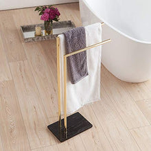 Wing Portasciugamani piantana portasciugamani da Terra Acciaio Inox Bagno Metallo Porta Asciugamani con Base in Marmo, H90 cm