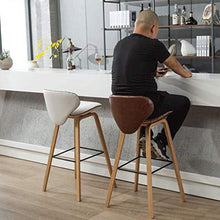 WGEMXC Sedia, Sedia da Ufficio Domestico, Sgabello Sgabelli da Bar in Legno Massello, Sgabello Alto Decorativo per Mobili Neri, Sedia per il Tempo Libero,Gambe Nere,H69Cm