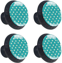 Bianco Daisy Pattern Blue Pomelli per Porta Set di 4 Pomelli per Mobili Manopole per Cassetti Cucina Armadio Vetro