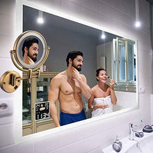 WZDD Specchio Ingranditore da Parete, Specchio da Trucco con Luce LED, 8 Pollici Double Sided Estensibile Specchio Cosmetico - per Toletta O Bagno