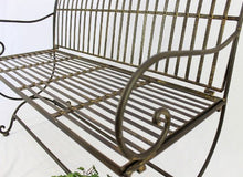 Panca Finca 063 2 sedute in Metallo Panca da Giardino Panca Panca-Suolo 102cm Marrone