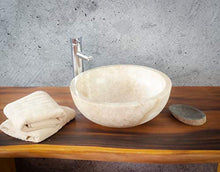 Rococo - Lavabo in onice tipo ciotola rotonda (immagini realistiche). Dimensioni: 40 x 40 x 15 cm