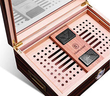 YUEZPKF Bellissimo Scatola di Sigarette, Mellow Cedar Legno Cerniera Metallo Cerniera idratante Casella d'idratante Piano Piano Grande capacità Sigaro Scatola, Regalo Buon Moo