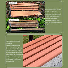 Panche da giardino panche da esterno,Anticorrosivo panchina di legno di plastica ,Sedile per balcone casual con schienale e braccioli cornice metallica Seduta a doghe da esterno,Per prato / ingresso
