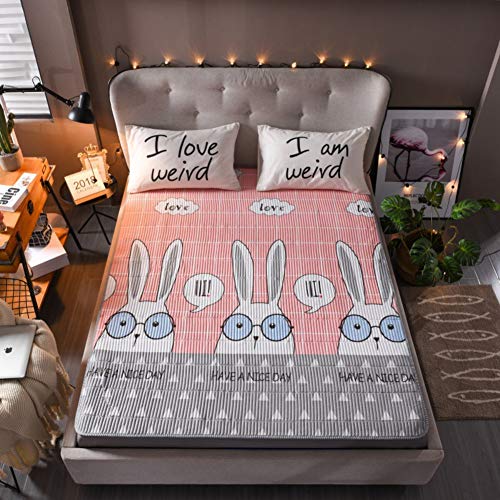 Nileco Topper Materasso Aderente,ipoallergenico Impermeabile Materassino Trapuntato Morbido Coprimaterasso Materasso di Raffreddamento Bambino Arrampicata Stuoia-c 90x200cm(35x79inch)