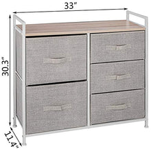 VEVOR Pratica Cassettiera in Tessuto, Design a Cinque Cassetti, Cassettiera Moderna, Scatole Portaoggetti in Tessuto, per Camera da Letto, 33 x 11,4 x 30,3 Pollici (L x P x A), per Archivia Cose