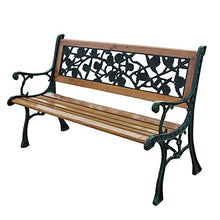 Panca Da Giardino Per Patio Panca In Legno Massello, Sedia Con Schienale Per Veranda Da Giardino, Panca Per Mobili Da Terrazza Con Struttura In Ghisa Massiccia Anticorrosiva, Può Ospitare 2-3 Person