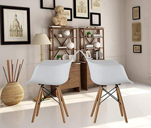 Luckeu - Set di 6 sedie da pranzo moderne, con braccioli, braccioli e schienale, per ristorante, cucina, camera da letto, soggiorno, salotto, salotto e poltrone, con gambe in legno massello.