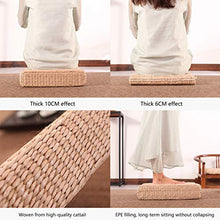 LTINN Cuscino Tatami Quadrato, Cuscino in Paglia Tatami in Paglia Fatto a Mano, per Meditazione Yoga Ambiente per Soggiorno Balcone Festa in Giardino Facile da trasportare