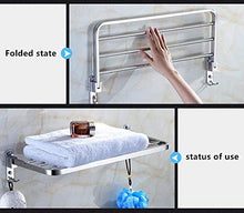 LYFHL - Portasciugamani da parete, da bagno, pieghevole, in acciaio inox, dimensioni: 50 cm