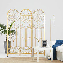 Even Romantico Schermo in Metallo Motivo Traforato Europeo, Schermo Privacy Pieghevole Portatile, Adatto per Balcone Soggiorno Camera da Letto Giardino