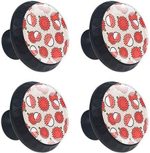 Modello di frutta dolce Rambutan rosso Pomelli per Porta Set di 4 Pomelli per Mobili Manopole per Cassetti Cucina Armadio Vetro