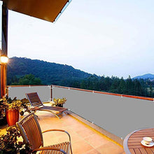Aiyaoo Protezione della Privacy Schermo 110x1000cm Resistente alle intemperie Frangivista Telo frangivento Facile Manutenzione con Fascette e funi per Balcone Terrazzo Piscina Grigio