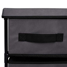 Tidyard Armadietto con 6 Cassetti in Acciaio e Stoffa Grigio,Cassettiera con Cestini,Armadietto Camera da Letto,Armadietto da Bagno 55x29x55 cm