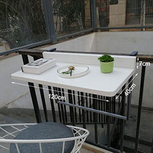 LWZ Tavolini da Esterno pensili da Balcone per Esterni, Tavolo da ringhiera Pieghevole Regolabile per terrazza, Patio, Giardino, Sala da Pranzo, Bianco