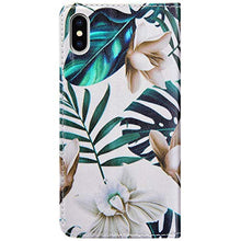 iKasus compatibile con Cover iPhone XS Max Custodia Pelle Case,Motivo a Rilievo di Gatto Fiore Farfalla,Kickstand,Slot per Schede,TPU Sottile Antiurto Flip Cover a Libro Portafoglio Protettiva