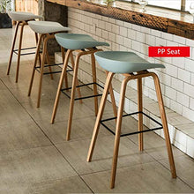 Sgabello da Bar Moderno | Seduta Curva PP Faggio e Struttura in Metallo | Sala da Pranzo Sgabelli da Bar Sedie per caffetteria Caf & eacute; Studio (Altezza Seduta: 25,2/29,1 polli