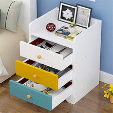 Comodino Comodino con 3 cassetti tabelle Wood End Comodino armadietto Laterale Beige Bianco Arredamento Moderno (Colore : Bianca, Dimensione : 33 * 30 * 59cm)