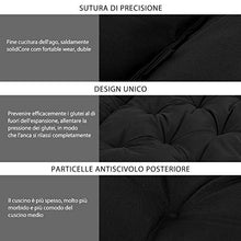 Cuscino Imbottito per Sdraio con poggiapiedi, Imbottitura Spessa per Sedia reclinabile da Giardino,Cuscino per Lettini Prendisole E Sedie Cuscini Imbottito per Sdraio Ideale in Spiaggia (Nero)
