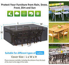 WYYL Copertura Tavolo Esterno, Copertura per Mobili da Giardino, Resistente allo Strappo, Tessuto 420D Oxford Quadrato Protezione Cover, Rettangolare, Impermeabile, Antivento, Anti-UV