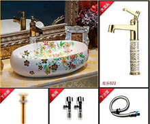 Jgophu China - Lavabo artistico fatto a mano in stile vintage, in ceramica