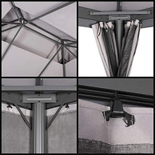 Garden Point Gazebo da Giardino Valencia | 300 x 400 cm | Rettangolare | Idrorepellente | Ideale per i mobili da Giardino e Jacuzzi | Montaggio Facile| Tende in Set | Grigio