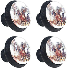 Correre di cavalli dipinti a mano Pomelli per Porta Set di 4 Pomelli per Mobili Manopole per Cassetti Cucina Armadio Vetro