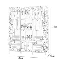 jooe Grande Armadio in Tela di Stoccaggio Vestiti Appesi Scaffali in Metallo Assemblaggio Portatile Camera da Letto Casa in Affitto,B