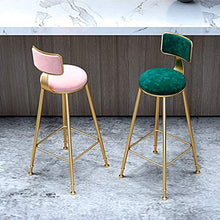 HXCD Sgabello Sedia da Bar, Gambe in Metallo Dorato, Sedile in Velluto Grigio, Sedia da Pranzo Imbottita, Cucina da Bar con Schienale, Peso 200 kg, Altezza Seduta 65/75 cm