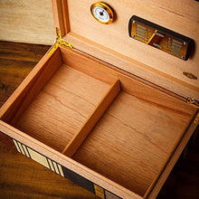 ChangDe-- Cigar Box, Portable Cigar Box Humidor idratante Scatola Foderata di Cedro Grana del Legno Mosaico Design può Tenere 25 (Size : 35x24x10cm)