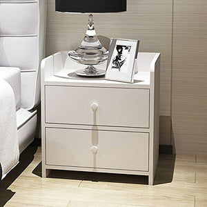 Heqianqian comodino moderno creativo minimalista comodino comodino piccolo armadietto portaoggetti 35 x 38 x 45 cm facile installazione, Legno, bianco, taglia unica