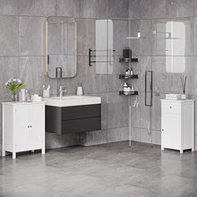 kleankin Mobiletto Armadietto 2 Ripiani 2 Ante con Maniglie da Bagno MDF 60 x 30 x 80cm Bianco