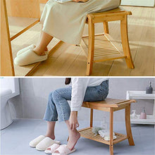 Sgabello per Doccia Panca per Doccia in bambù Sgabello in Legno a 2 Piani per riporre Il Bagno con TWel Rack Organizer per Il Bagno Sgabello per Uso Interno ed Esterno, 613045 cm