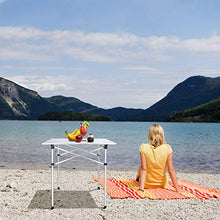 Synlyn - Tavolo pieghevole portatile in alluminio, da campeggio, pieghevole, tavolo da giardino, 70 x 70 cm, tavolo da picnic per esterni ultra leggero per campeggio all'aperto pic-nic pesca