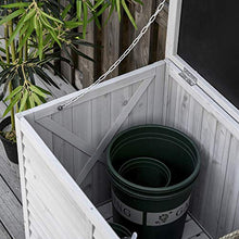 Panca Contenitore da Giardino 127x56x60 cm in Legno di Abete Grigio