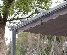 [Aggiornato] Pergola in Alluminio con Tetto a Scomparsa, Padiglione dal Design Elegante, Gazebo con Tessuto in Poliestere Impermeabile e Resistente ai Raggi UV, Uso Esterno (3 x 4, Grigio)