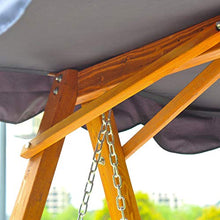 miozzi Dondolo da Giardino 3 Posti in Legno con Baldacchino Swing Blu