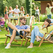 Relaxdays 10020902_126 Ombrellone da Giardino, Spiaggia, Forma Rettangolare, Naturale, 120x200x240 cm