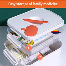 Kit di pronto soccorso con mini contenitore per medicinali, contenitore portatile per medicinali a 2 livelli, kit primo soccorso per uso domestico e per uso esterno, 30 x 22 x 18 cm