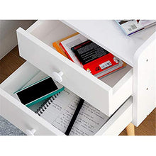 Comodino Moderno con tavoletta Laterale, Comodino da Notte, Gambe Piccole, cassetto in Legno, Giallo e Bianco 33 * 29 * 54cm Bianco