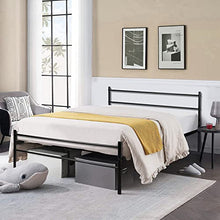 DORAFAIR Letto Matrimoniali Moderni Letto di Metallo Frame Stabile Nessun Rumore 140x200cm Nero