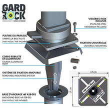 GARD & ROCK - PIEDE OMBRELLONE A SOSPENSIONE, amovibile in alluminio - Multi-terreno da inserire sulla base d'ancoraggio - SPOSTA E FISSA SENZA INGOMBRO I TUOI OMBRELLONI A SOSPENSIONE!